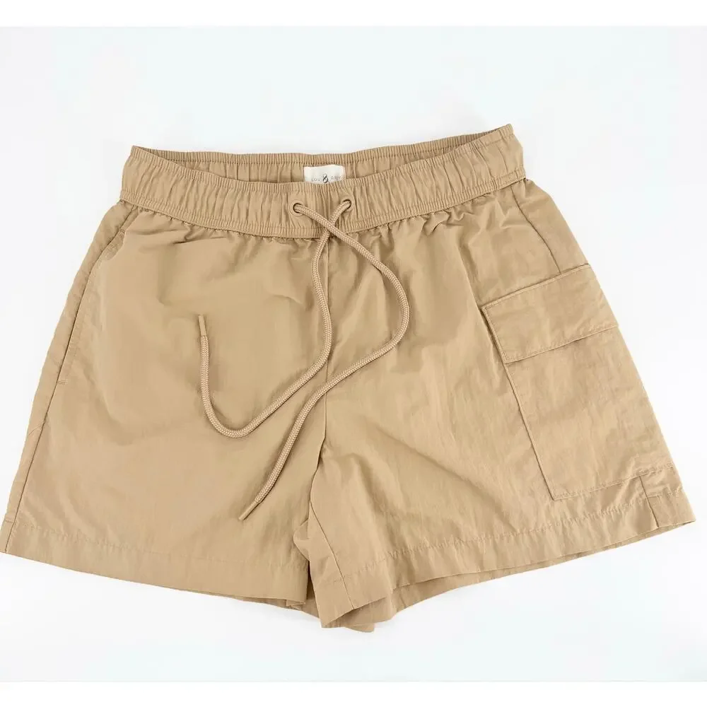 Lou & Grey Khaki Nylon Cargo Shorts Small Quick Dry Hiking Travel Utility